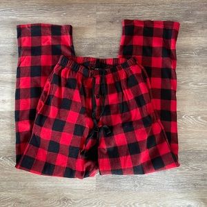Red and black plaid pajama pants